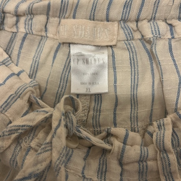 CP SHADES Riley Linen Blue Striped Loose Drawstring Pants Women’s XL - Picture 8 of 11